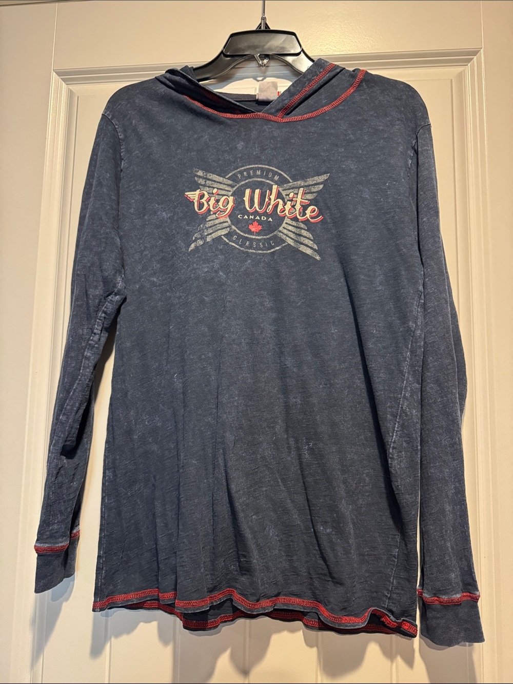 Big White Canada Hooded Long Sleeve Tee